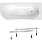 Siko - 170x72, 5 cm rajka baignoire asym�trique avec pieds, acrylique, droite, blanc ( vraj170p - set ...