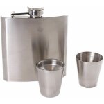 Flasque � whisky en inox avec 2 gobelets