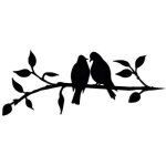 Silhouette en acier d'oiseau en m�tal, d�coration d'oiseaux de branche en acier, art de la figure en ...