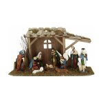 Cr�che de no�l 10 santons en r�sine l. 60cm - silumen