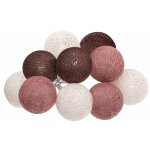 Guirlande lumineuse boule 10 pcs  piles 6cm - rouge / blanc silumen
