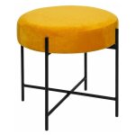 Silumen - tabouret velours jaune avec pieds en fer 45 cm Silumen - tabouret velours jaune avec pieds en fer 45 cm