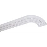 Monmobilierdesign - simi rail de plafond tringle en pvc pour rideaux � crochets blanc double rail courb� ...