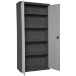 Simonrack - armoire mtallique balai 1800x600x400 mm, 2 porte, 4 tagres, anthracite / gris - simonlocker ...