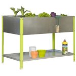 Simonrack - potager urbain mtallique 850x900x400 mm, 100 l, jardinire extrieure rsistante vert / ...