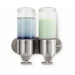 Simplehuman - accessoires de salle de bains - distributeur de savon et shampooing, 2x 444 ml, inox bross ...