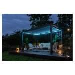 Simpo lifestyle skypergs pergola lite avec lumire led et barre individuelle en aluminium, manivelle ...
