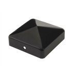 Chapeau pointe de diamant pour poteau bois - finition noire cabochonpb 71x71x32 - ep 0, 8mm