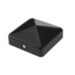 Chapeau pointe de diamant pour poteau bois - finition noire cabochonpb 91x91x32 - ep 0, 8mm