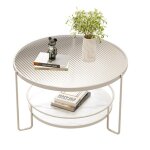 Sinbinta - table basse bouts de canap� tables basses rondes modernes en verre tremp�, table � th� � 2 ...