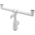 Siphon double �vier alcadrain avec une contre - �crou 6 / 4  et une connexion pour appareil