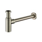 Rue du bain - siphon lavabo design totem tubulaire laiton - finition inox bross