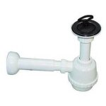 Siphon pvc 1 voie avec bonde pour porcelaine avec manchon dimensions : 1 1 / 4