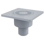 Siphon de sol pvc, sortie verticale � 50, grille pvc 150x150 mm, apv4