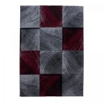 Jadorel - tapis salon et chambre 120x170 rouge et gris rectangle tiss� motif g�om�trique sipur