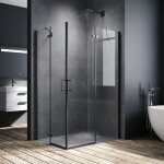 Sirhona cabine de douche d'angle moderne cabine de douche à porte pliante verre trempé 6mm, charnière ... Sirhona cabine de douche d'angle moderne cabine de douche à porte pliante verre trempé 6mm, charnière ...