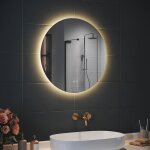 Sirhona - miroir rond salle de bain led miroir lumineux salle de bain avec eclairage intgr, 3 tempratures ...