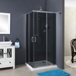 Siro - cabine de douche coulissante d'angle 80x100 cm chrome / gris Siro - cabine de douche coulissante d'angle 80x100 cm chrome / gris