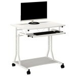 Six - petit bureau informatique - roulant - bois blanc