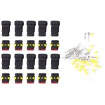 Sjlerst connecteur �lectrique �tanche � 3 broches, 10 jeux, connecteur de fil de voiture, terminal de ...