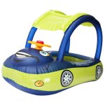 Sjlerst flotteur de piscine gonflable pour b�b� avec auvent, bateau flottant en forme de voiture en pvc ...