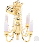 Sjlerst - lustre pour maison de poupée, échelle 1 / 12, fonctionne à piles, plafonnier miniature à 4 ... Sjlerst - lustre pour maison de poupée, échelle 1 / 12, fonctionne à piles, plafonnier miniature à 4 ...