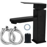 Sjlerst ? mitigeur lavabo en acier inoxydable 304 ? poign�e carr�e ? double contr�le eau chaude et froide ...