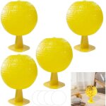 Sjqka - 4pcs pi�ge � mouches � fruits, boule collante, pi�ge � mouches multifonction en forme d'agrumes ...