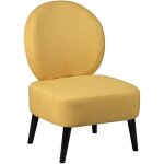 Skalan - fauteuil crapaud tissu coloris jaune moutarde