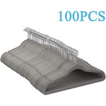 Lot de 100 cintres antidrapants en velours - largeur : 44 cm - fin - robuste - rsistant - pivotant ...