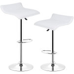 Skecten - lot de 2 tabourets de bar hauteur r�glable blanc