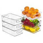 Pack de 6 panier de rangement en plastique, grand bacs de rangement, pour frigo, rfrigrateur, conglateur, ...