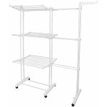 Skecten - s�choir � linge extensible pliable �tendoir mobile grand capacit� - blanc