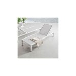 Bizzotto - bain de soleil 74x200x98 cm en aluminium blanc et textilène gris Bizzotto - bain de soleil 74x200x98 cm en aluminium blanc et textilène gris