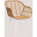 Sklum - lot de 2 chaises de jardin en osier synth�tique zole blanc