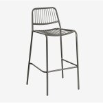 Sklum - lot de 4 tabourets de jardin hauts empilables elton noir de carbone ?75 cm