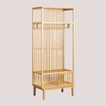 Sklum - armoire ouverte albin avec tagre  chaussures en bambou