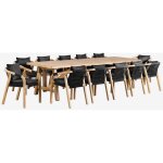 Sklum - ensemble de table rectangulaire (300x100 cm) et 12 chaises de salle � manger en bois d'acacia ...