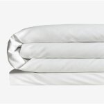 Sklum - housse de couette en satin 300 fils sampras blanc