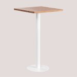 Sklum - table haute de bar carre en bois d'acacia macchiato &x2194&xfe0e 60 cm