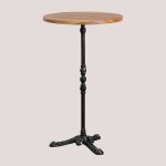 Sklum - table haute de bar ronde en bois d'acacia azteca �70 cm