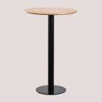 Table haute de bar ronde en placage de fr�ne frappe sklum �70 cm