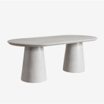 Sklum - table de jardin ovale 220x95 cm en ciment noemi