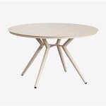 Sklum - table de salle  manger ronde en aluminium valerie tapioca beige 125 cm
