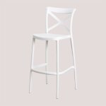 Sklum - tabouret de jardin haut empilable otax blanc ?75 cm