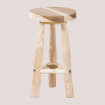 Sklum - tabouret haut de jardin en bois (65 cm) narel marron bois naturel