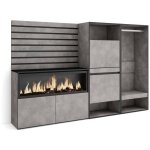 Skraut home - buffet, bahut, meuble de rangement, 227x145x35 cm, chambre � coucher, pi�ce, chemin�e �lectrique ...