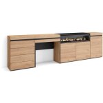 Skraut home - buffet, bahut, meuble de rangement, 277x75x35 cm, chambre � coucher, pi�ce, chemin�e �lectrique, ...