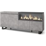 Buffet salon et cuisine, meuble de rangement, commode, 210, 4 portes, chemine lectrique xxl, design ...
