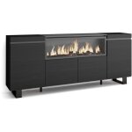 Skraut home - buffet salon et cuisine, meuble de rangement, commode, 210, 4 portes, chemin�e �lectrique ...